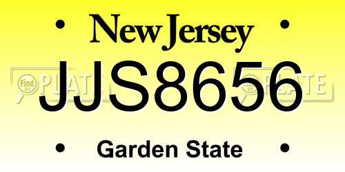 JJS8656 New Jersey License Plate