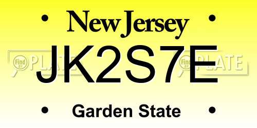 JK2S7E New Jersey License Plate