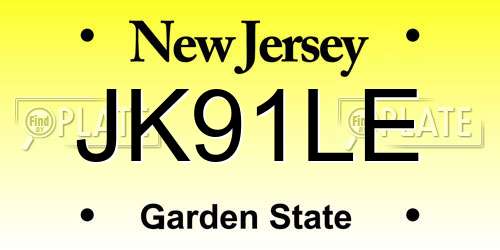 JK91LE New Jersey License Plate