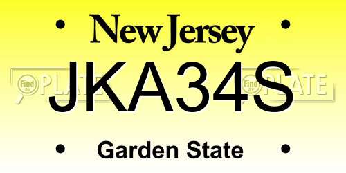 JKA34S New Jersey License Plate