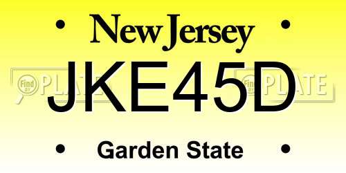 JKE45D New Jersey License Plate
