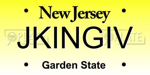 JKINGIV New Jersey License Plate