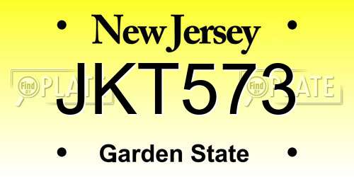 JKT573 New Jersey License Plate