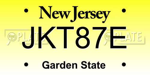 JKT87E New Jersey License Plate