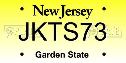 JKTS73 New Jersey License Plate