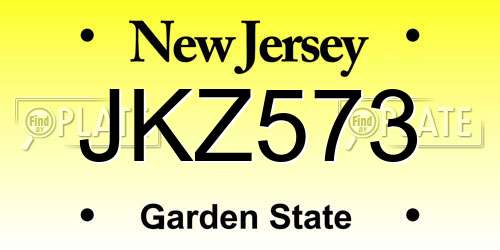 JKZ573 New Jersey License Plate