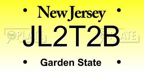 JL2T2B New Jersey License Plate