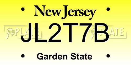 JL2T7B New Jersey License Plate