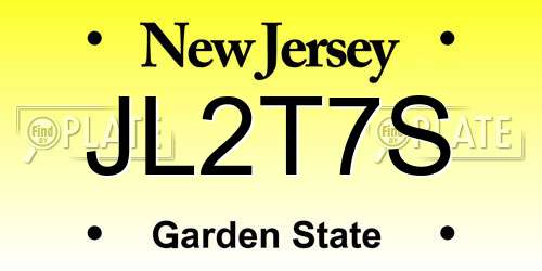 JL2T7S New Jersey License Plate
