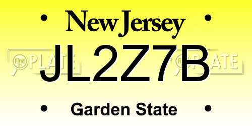 JL2Z7B New Jersey License Plate