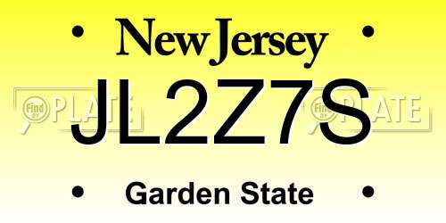 JL2Z7S New Jersey License Plate
