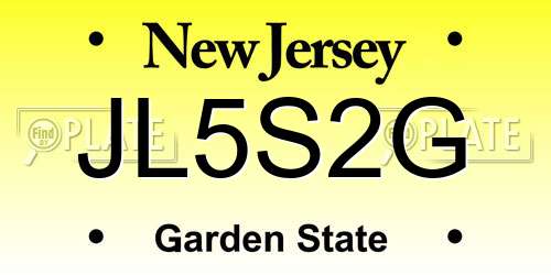 JL5S2G New Jersey License Plate