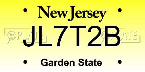 JL7T2B New Jersey License Plate
