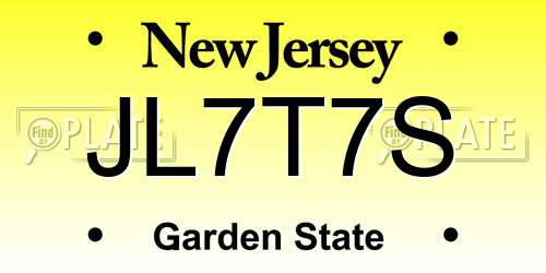 JL7T7S New Jersey License Plate