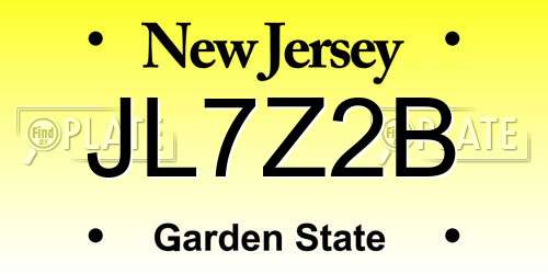JL7Z2B New Jersey License Plate
