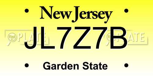 JL7Z7B New Jersey License Plate