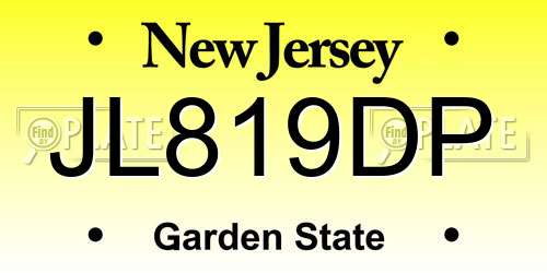 JL819DP New Jersey License Plate
