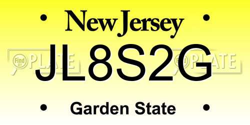 JL8S2G New Jersey License Plate