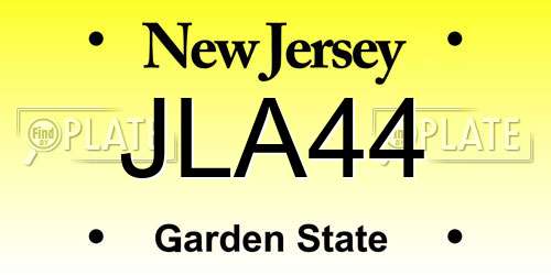 JLA44 New Jersey License Plate
