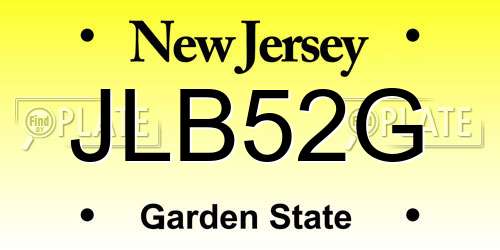 JLB52G New Jersey License Plate