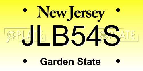 JLB54S New Jersey License Plate