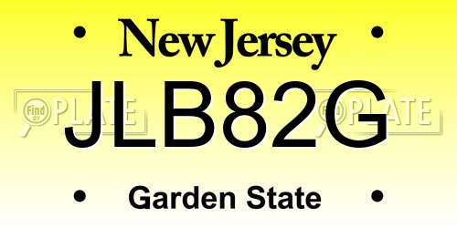 JLB82G New Jersey License Plate