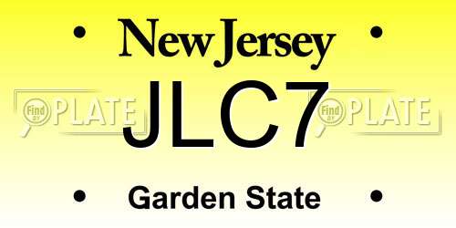 JLC7 New Jersey License Plate