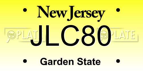 JLC80 New Jersey License Plate