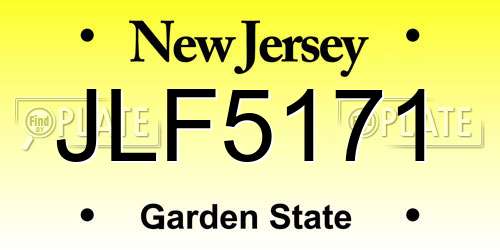 JLF5171 New Jersey License Plate