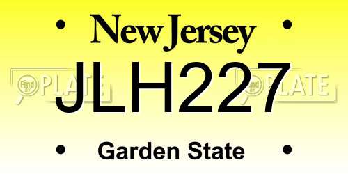 JLH227 New Jersey License Plate