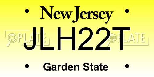 JLH22T New Jersey License Plate