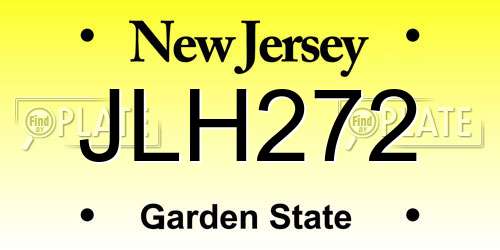JLH272 New Jersey License Plate
