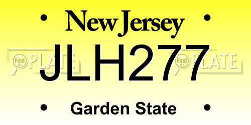 JLH277 New Jersey License Plate