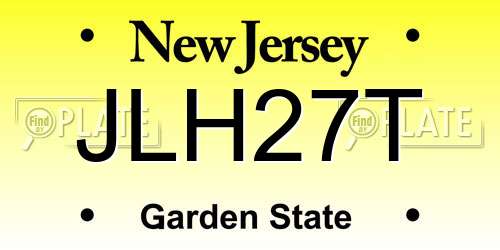 JLH27T New Jersey License Plate