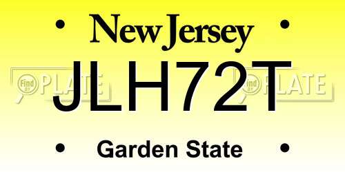 JLH72T New Jersey License Plate