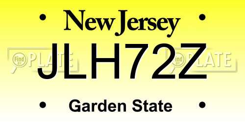 JLH72Z New Jersey License Plate