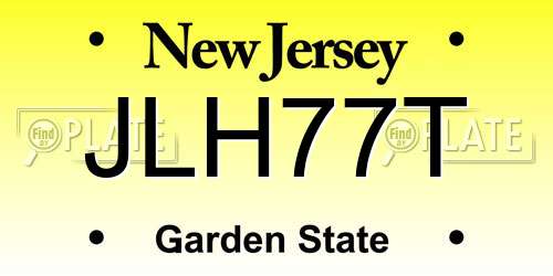 JLH77T New Jersey License Plate