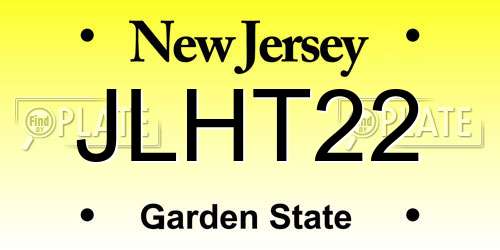 JLHT22 New Jersey License Plate