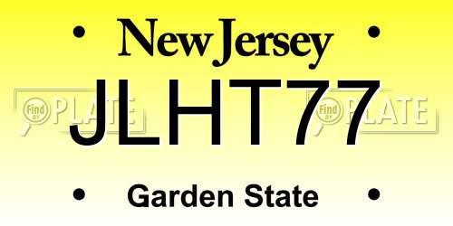 JLHT77 New Jersey License Plate