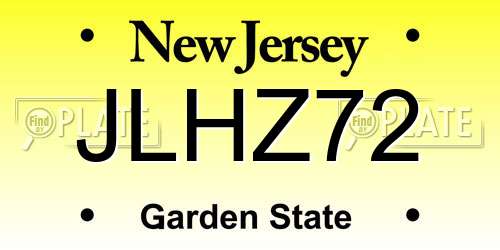 JLHZ72 New Jersey License Plate