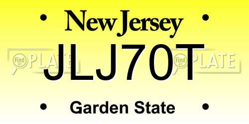 JLJ70T New Jersey License Plate