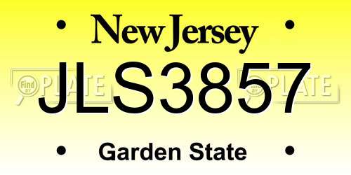 JLS3857 New Jersey License Plate