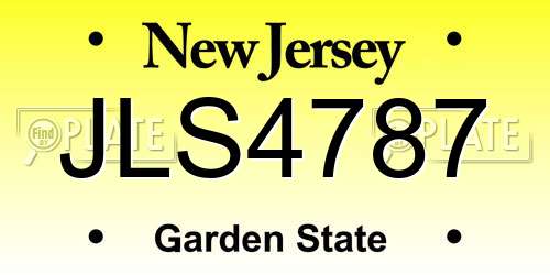 JLS4787 New Jersey License Plate
