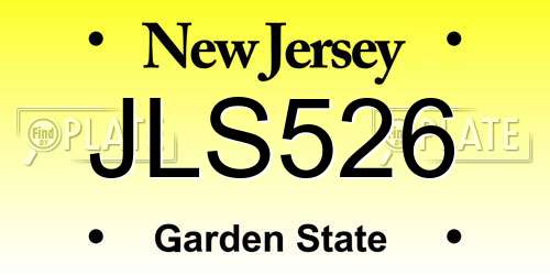 JLS526 New Jersey License Plate