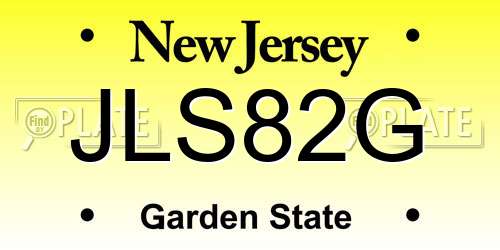 JLS82G New Jersey License Plate