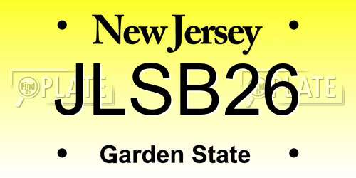 JLSB26 New Jersey License Plate