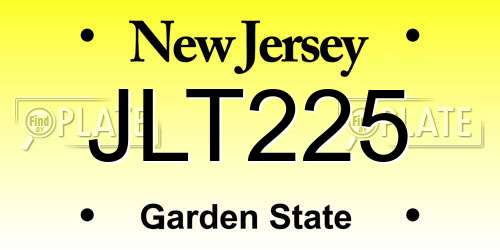 JLT225 New Jersey License Plate
