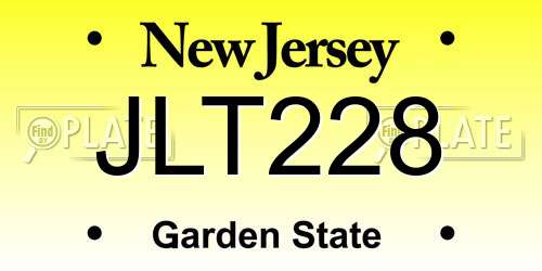 JLT228 New Jersey License Plate