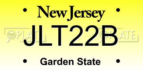 JLT22B New Jersey License Plate