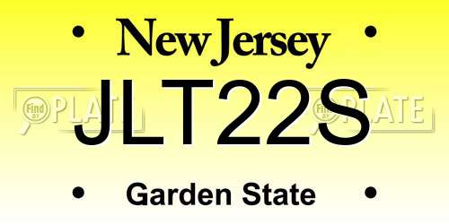 JLT22S New Jersey License Plate